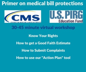 Webinar announcement for medical bill rights