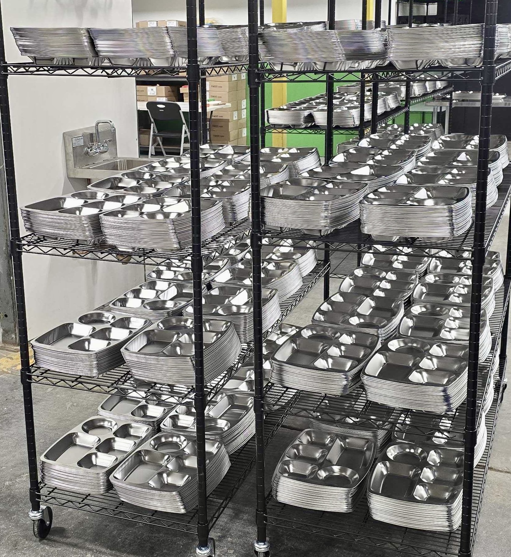 washed dishes at reuse dishwashing facility